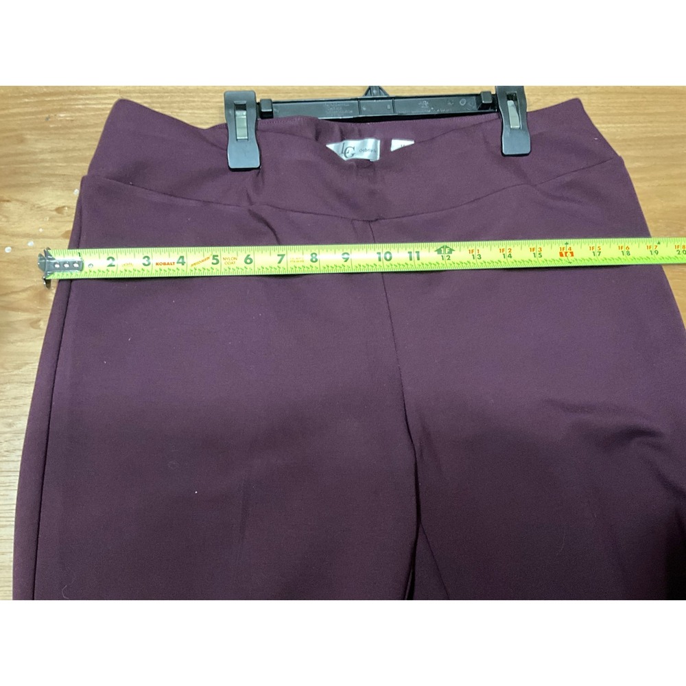 Bundle 2pcs Eloquii Black Satin Bow Blouse 16 & Lena Gabrielle Burgundy Pant 14 - Picture 6 of 8